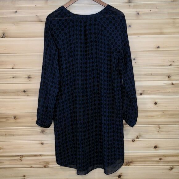 CAbi #3102 Harlequin Shift Dress Blue and Black size Medium - Picture 5 of 9